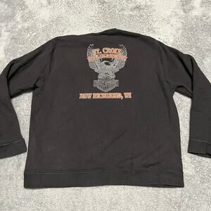 Harley Davidson Sweatshirt Mens Large ? Crew St Croix Wisconsin Black Graphic